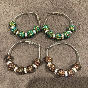 2 sets of costume earrings